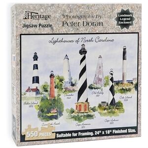 Heritage Puzzle Lighthouses of North Carolina by Peter Doran -  24" X 18"